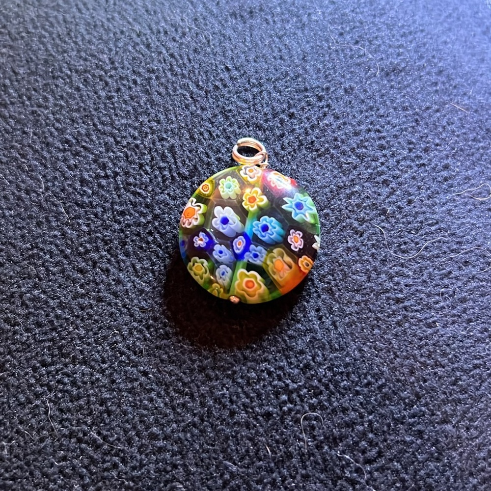Millefiori Glass pendant 1” Diameter - Picture 2 of 5